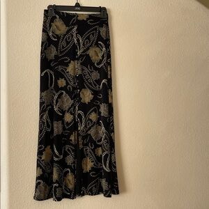 Floral Black and Gold Skirt